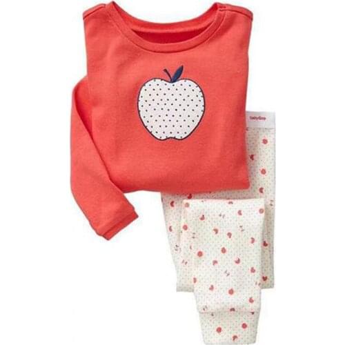 Sleepwear Autumn Red Long Sleeve Tops+ White Pants 2pcs Kids Pajamas Sets Cotton Boys Spring Girls Underwear Children Clothing