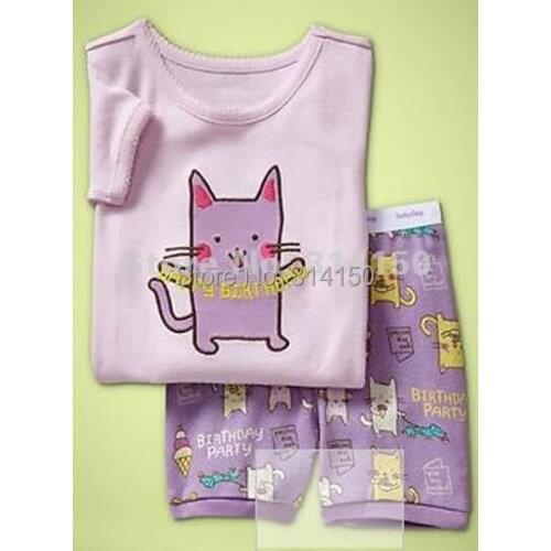 FREE SHIPPING-- Lovely Cartoon Summer 2pcs Sets Wear Pajamas Sets Leisure Wear T-Shirts+Pants Cute Kids Underwear 1Set/Lot
