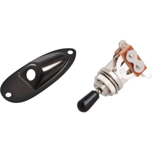 Jack Plate, Black For Stratocaster & Electric Guitar Toggle Switch 3 Way In Black (Rhythm Treble) Pickup Selector