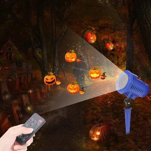 8 Slides Christmas Animated Laser Projector Light Outdoor Waterproof Sata Claus Elk Patterns Projector Lamp for Xmas Halloween