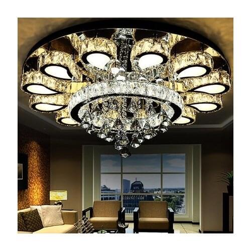 Luxury Round Crystal LED Ceiling Light Romantic Art Crystal Home and Commercial Lighting Ceiling lamp 110-240V