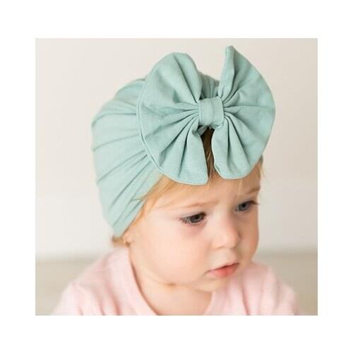 Spring Autumn Baby Girl Hat Big Bow Soft Cotton Baby Beanie Hat Kids Newbworn Bonnet Cap Beanies For Girls