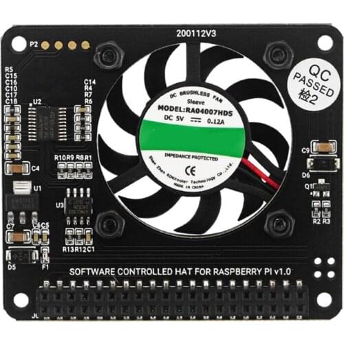 Brand New Fan HAT For Raspberry Pi 4B/3B +/3B, Raspberry Pi Fan With Power Button, PWM And Software Controllable
