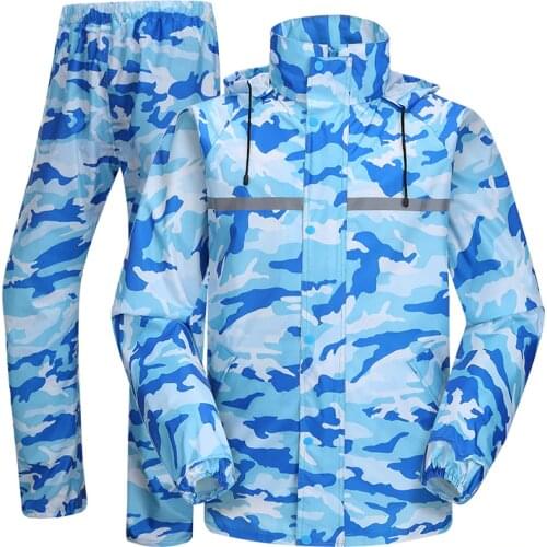 New outdoor rainproof camouflage raincoat rainwear for Men and Women waterproof rainsuit rainwear rain poncho coat pant suit