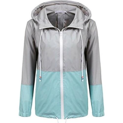 Women Jacket Waterproof Windbreaker Zip Jacket Hoodie Sports Riding Outwear Coat /BY