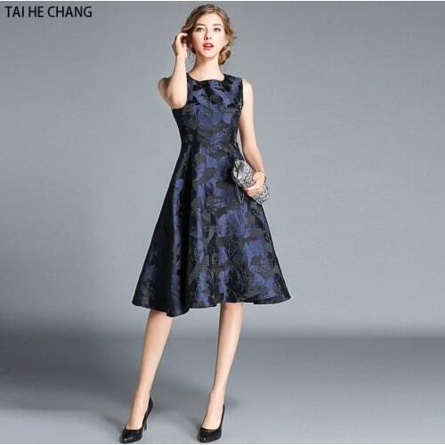 2018 women new fashion designer autumn winter elegant slim bodycon vintage casual party runway jacquard dress knee-length