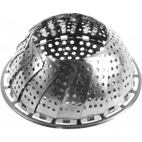 1pc Folding Stainless Mesh Food Dish Vegetable Egg Fruit Steamer Basket Cook Poacher Promotion