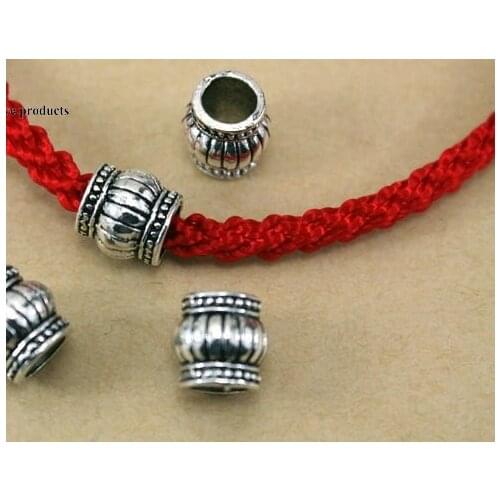 10pcs/lot Tibetan Silver spacer Big hole lantern beads Loose Bead Spacer Beads Connectors for DIY Jewelry Making bracelet g45sd
