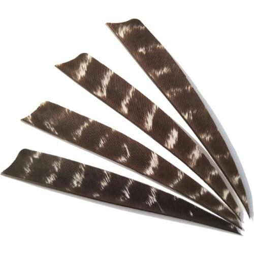 100pcs Archery Arrow Turkey Feather 5 inch Natural Feather Right Wing Shield Shape Fletching Bamboo Arrow Wood Arrow Accessories
