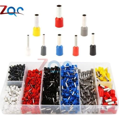 1200pcs Bootlace cooper Ferrules kit set Wire Copper Crimp Connector Insulated Cord Pin End Terminal Terminals