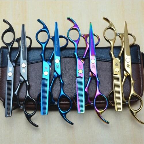 2Pcs 6 inch 17.5cm High Quality Professional Hair Scissors Hairdressing Cutting Shears +Thinning Scissors Hair Styling Tools