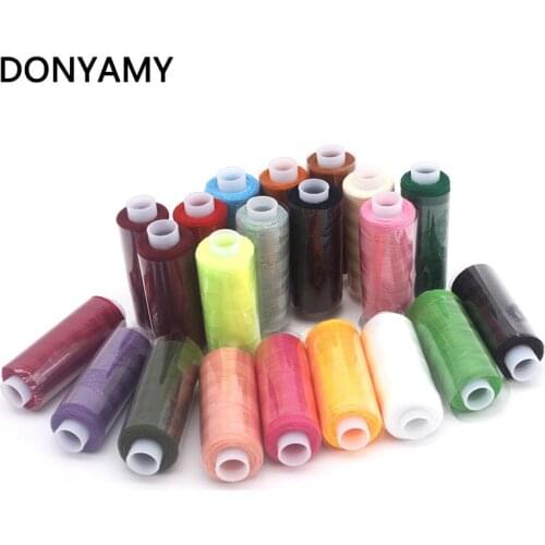 DONYAMY 20Pcs Colorful 200 Yards machine embroidery thread sewing threads cotton thread craft patch steering-wheel supplies