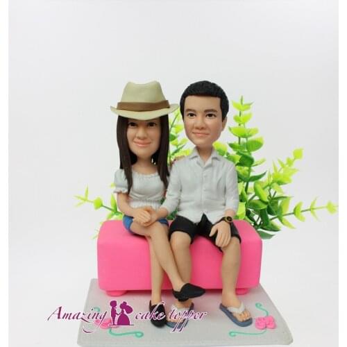 2019 AMAZING CAKE TOPPER Stylish personality couples Toys Custom Polymer Clay Figure From Pictures