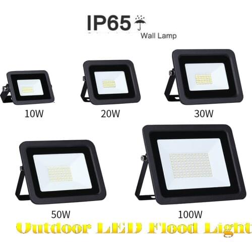 220V LED FloodLight Reflector Spotlight outdoor Exterior Street wall Light Outdoor Bright Wireless Waterproof IP65 Night Outside