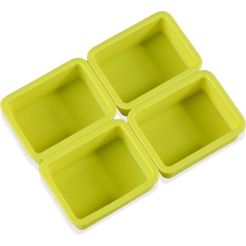 4 Cavity Rectangle Silicone Molds For Soap Making 3D Handmade Soap Forms Tray Mould WY