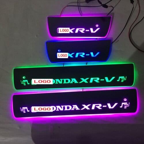 4PCS Welcome Pedal Car Exterior Parts LED Door Sill Scuff Dynamic Streamer light For XR-V HONDAXRV