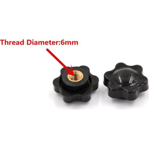 5Pcs M6 Female Thread Star Shaped Head Clamping Nuts Knob For Industry Equipment
