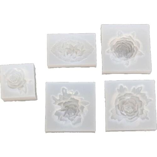 5Pcs Handmade Flower Silicone Jewelry Resin Mold Kit Flower Floral Mold Resin Casting Mold Jewelry Making Art Craft Tool X4YA