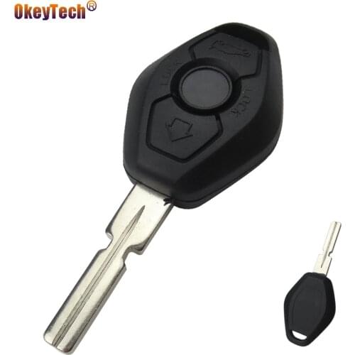 OkeyTech 3 Button Remote Key Shell Fit For BMW 3 5 7 Z3 Z4 X3 X5 M5 325i E38 E36 E46 E39 Case Fob Blanks Uncut Auto Key Fob Case