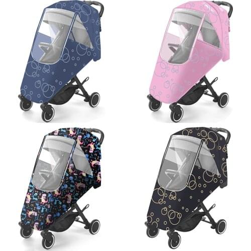 Stroller Rain Cover Baby Car Weather Shield Pushchair Pram Buggy Dustproof Protection Transparent Breathable Travel Accessories