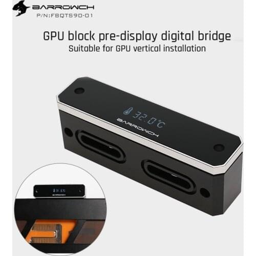 Barrowch Digital Display Graphics Water Cooling Head Vertical Dedicated 90 Degree Bridge Head Bridge Modification FBQTS90-01