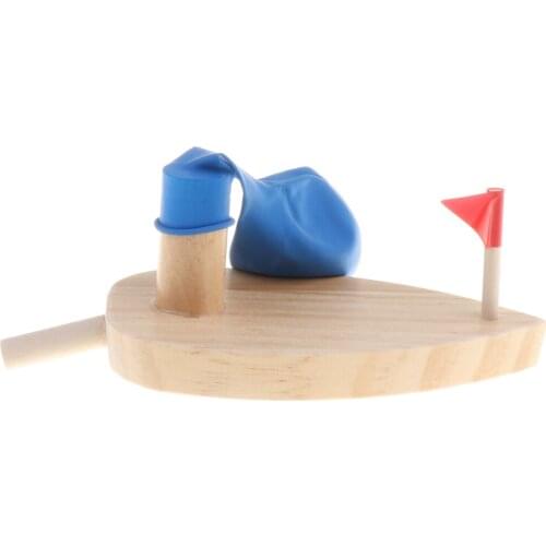 Air Balloon Powered Wooden Speed Boat Science Toy Gadget Kid Children Educational Physics Learning
