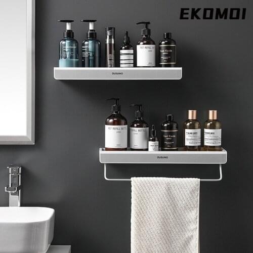 EKOMOI Home Multifunctional Storage Rack Wall-Mounted Removable Towel Rack Organizer Bathroom Accessories Drainable Shelves