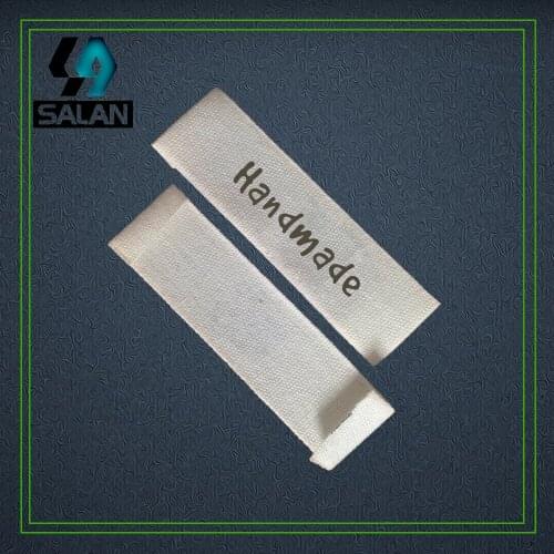 Stock hand made printed Cotton Label Customized clothing labels Sewing Fabric printed tags custom handwork tag