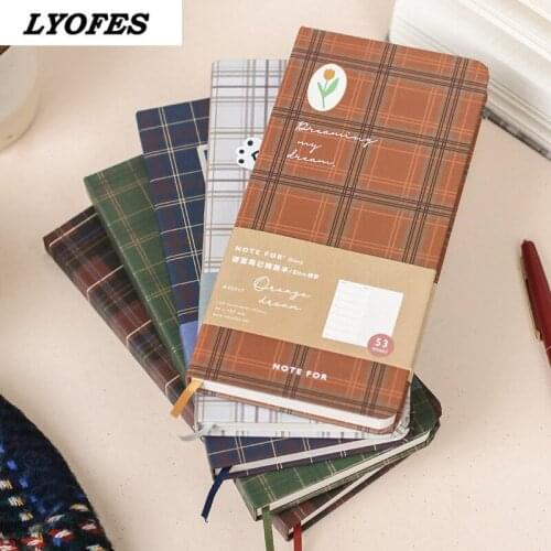 Hard surface weekly notebook English checkered students notebook notepad diary planners office supplies planner 2020 2021