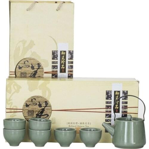 Dehua characteristic teaware of teaware of teapot and Geyao with classic crack Kungfu business gift set customization