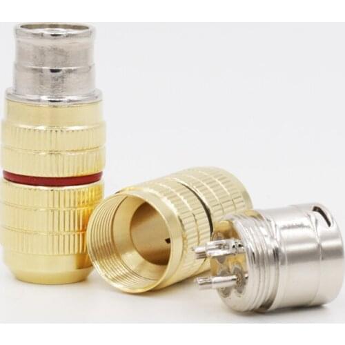 Hi-End 24K Gold Plated XLR Plug Connector HiFi Audio 3Pin M & F Black Red