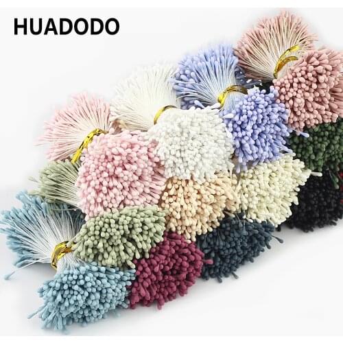 HUADODO 1.5mm 400Pcs Artificial stamen Handmade Artificial Flowers Supplies For Wedding Party Home Decoration DIY Accessories