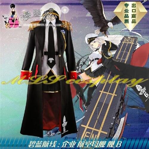 Azur Lane Enterprise B Cosplay Costume Coat+Dress+Hat full sets halloween costume Unisex free shipping
