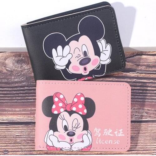 Disney Mickey Motor Vehicle Driving License card holder StitchLeather Case Leather Case Driving License Book