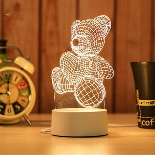 Creative 3D LED Lamp Cartoon Desk table light Novelty Acrylic Night Lamp Decorative Night light Boys and Girls Holiday Xmas Gift