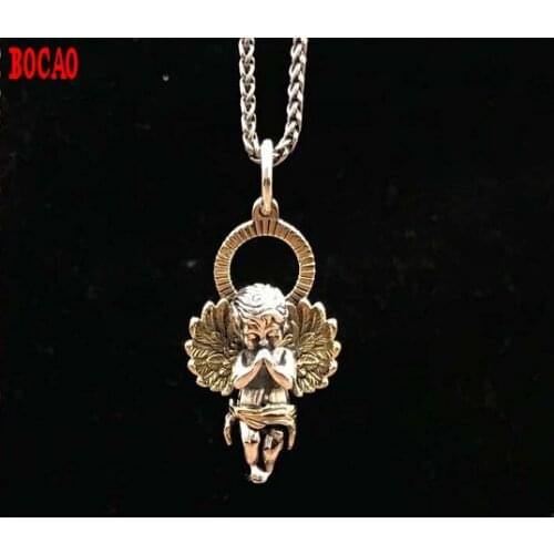 Real S925 Sterling Silver Cupid Little Angel Pendant