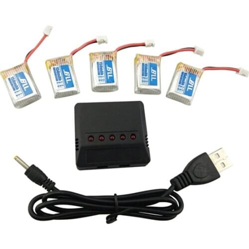3.7V 150mah Lithium Battery 300mah lipo 1S w 5in1 PH2.0 Balance Charger for E010 H36 Tiny Whoop RC Helicopter Aircraft Battery P