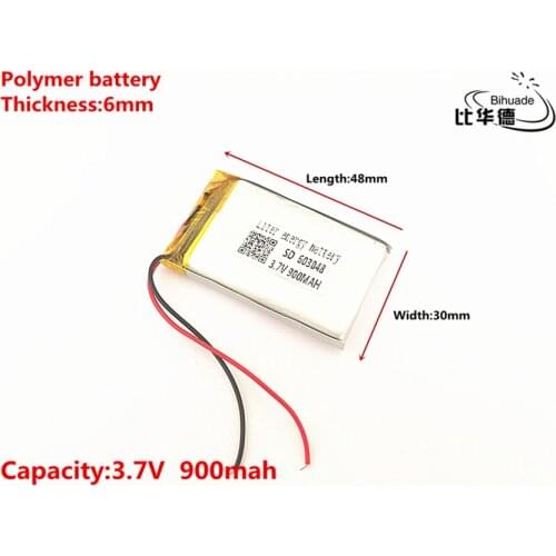 Liter energy battery 603048 3.7V 900mAH 563048 603050 Polymer lithium ion / Li-ion battery for TOY,POWER BANK,GPS,mp3,mp4
