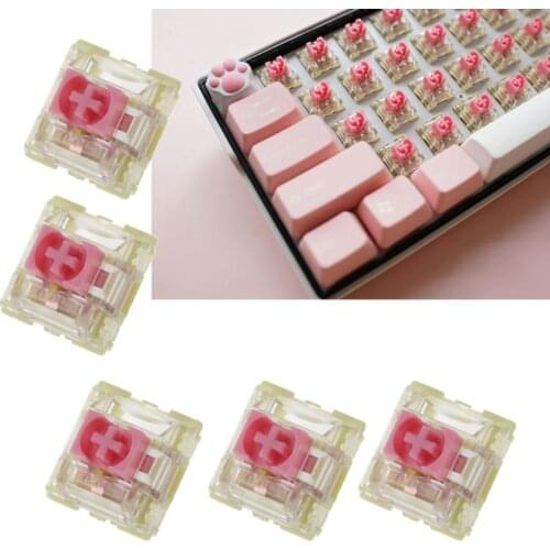 5Pcs/Pack TTC Pink Switch Mechanical Keyboard Switch 3pin 100 Million Lives For Cherry Gateron MX Switch Keyboard