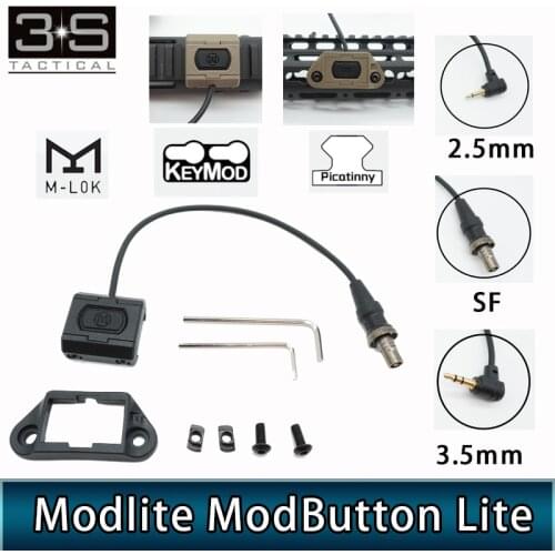 ModButton Pressure Remote Switch Mlok Keymod 20mm Rail For Tactical DBAL-A2 PEQ M600 M300 Weapon Light Switch Accessories