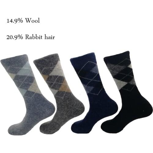 Man Socks High Quality Thick Angola Rabbit&Merino Wool Socks 3pairs/lot Classic Business Winter Warm Socks For Men Long socks