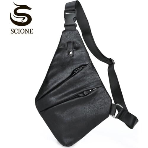 High Quality Men Messenger Bags PU Waterproof Crossbody Bag for Male Casual Multifunctional Business Chest Bags