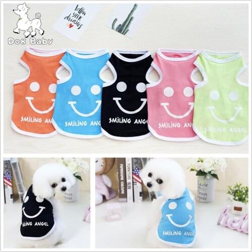 Dog Clothes for Small Dogs Cute Printed summer Pets tshirt Puppy Dog Clothes Pet Cat Vest Cotton T Shirt Pug Apparel Costumes