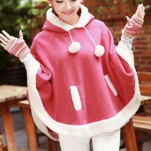 Autumn/Winter Sweet Girly Style Lolita Hoodie Cape Coat Japanese Girl Preppy Style Kawaii Lightweight Hoodie Lolita Cosplay Cape