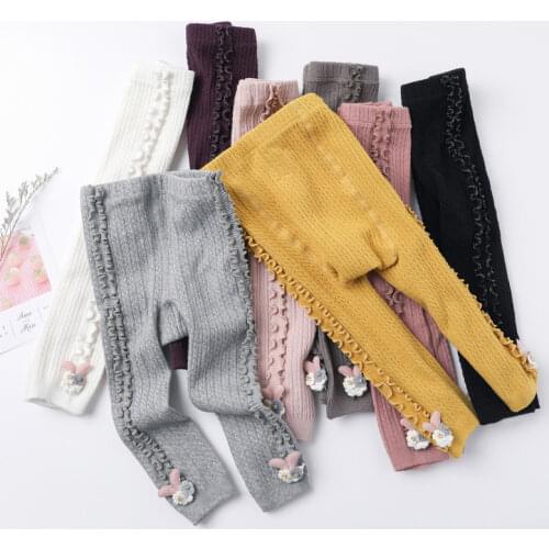 Baby Autumn Winter Tights Hot Baby Toddler Kid Girl Ribbed Stockings Cotton Warm Pantyhose Solid Candy Color Tight 0-8Y