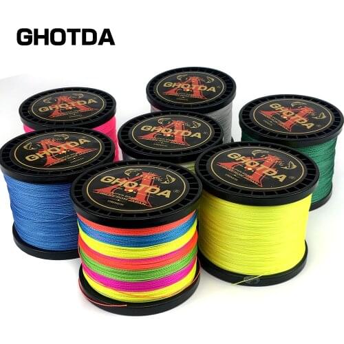 GHOTDA Braided Fishing line 100M 300M 500M 1000M 4 Strands 8 Strands Multifilament Fishing Wire Carp Fishing 10-80lb