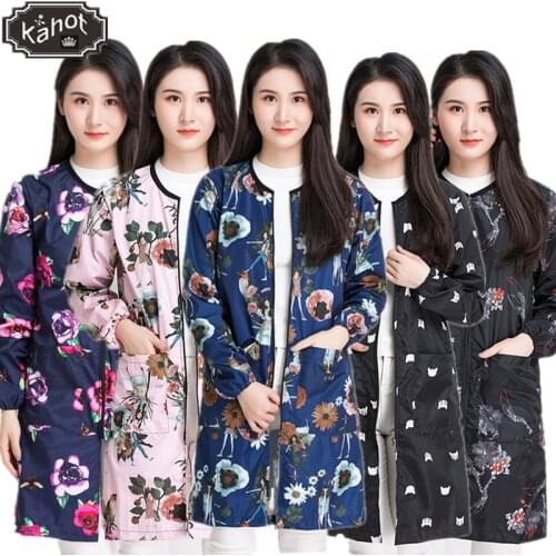 Hair Salon Professional Gown Hairdressing Long Sleeve Work Clothes Pet Grooming Haircut Work Clothes Barber Shop Assistant Apron