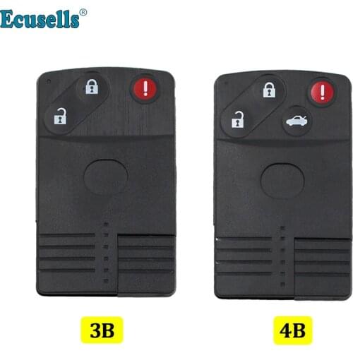 2/3+Panic BUTTON SMART CARD KEYLESS REMOTE KEY SHELL CASE FOB UNCUT KEY FOR MAZDA 5 6 CX-7 CX-9 RX8 Miata MX5 3/4 buttons