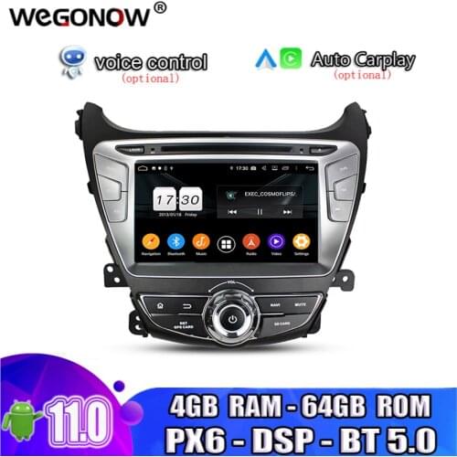 Android 9.0 For Hyundai Elantra 2014 2015 64GB ROM 8 Core Car DVD Player GPS Glonass map Radio wifi Bluetooth5.0 DVR camera TV