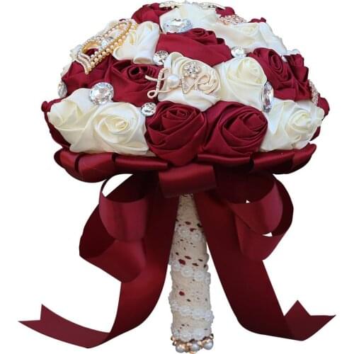 Handmade New Wedding Bridal Bridesmaid Bouquet Flowers Size 21X26CM Wedding Bouquets Hand Hold Flower Accept Custom Made Color
